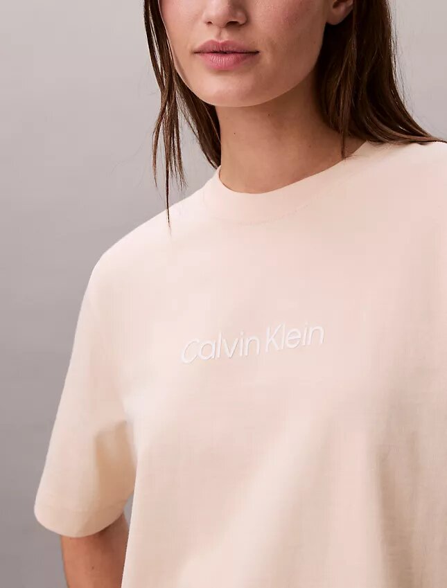 Tricou cu guler rotund, croială dreaptă și logo standard Tricou cu guler rotund, croială dreaptă și logo standard
