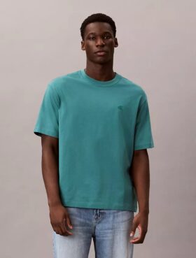 Tricou cu guler rotund, croială lejeră, cu logo din arhivă