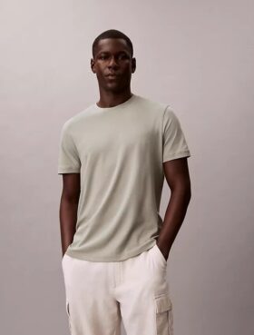 Tricou cu guler rotund din bumbac Supima