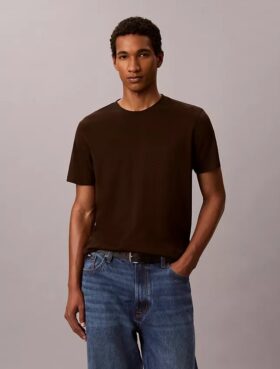 Tricou cu guler rotund din bumbac Supima