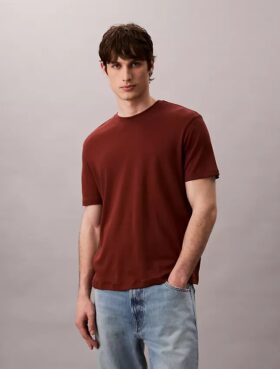 Tricou cu guler rotund din bumbac Supima
