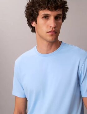 Tricou cu guler rotund din bumbac Supima
