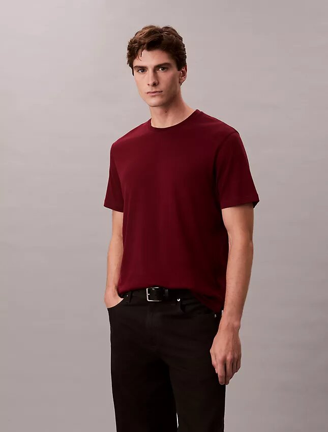 Tricou cu guler rotund din bumbac Supima Tricou cu guler rotund din bumbac Supima
