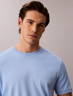 Tricou cu guler rotund din bumbac Supima