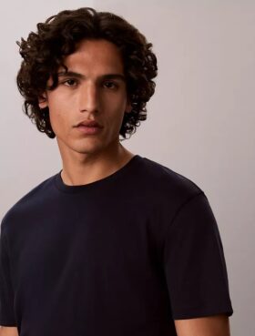Tricou cu guler rotund din bumbac Supima