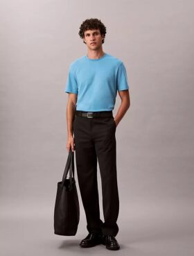 Tricou cu guler rotund din bumbac Supima