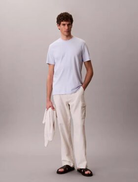 Tricou cu guler rotund din bumbac Supima