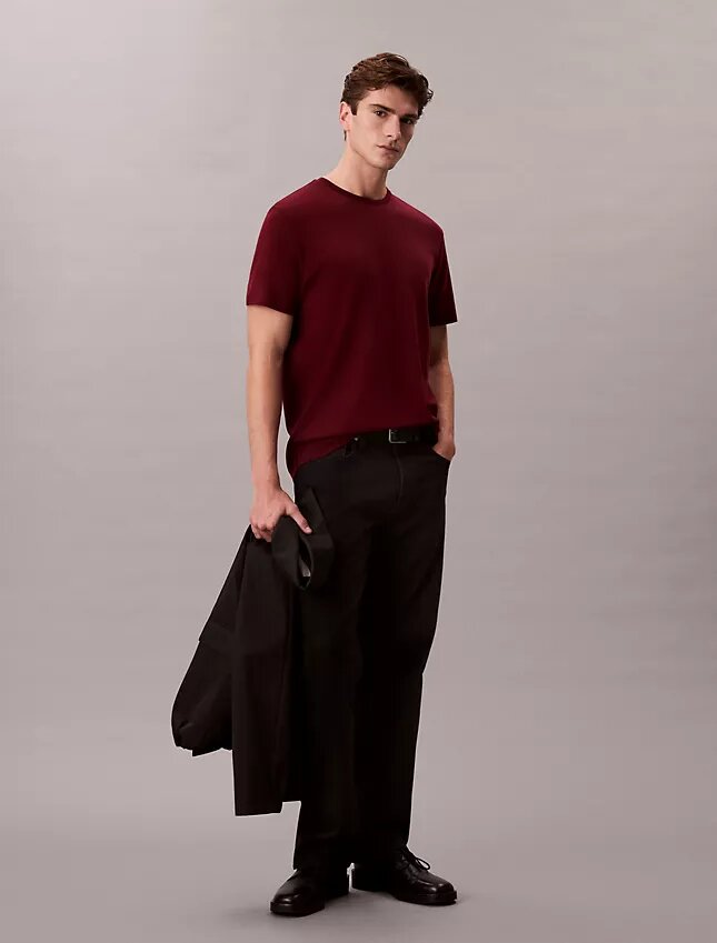Tricou cu guler rotund din bumbac Supima Tricou cu guler rotund din bumbac Supima