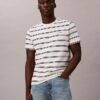 Tricou cu guler rotund și dungi Liquid Touch