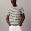Tricou cu guler rotund și dungi Liquid Touch