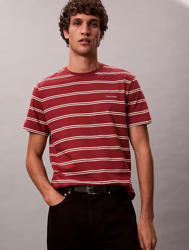 Tricou cu guler rotund și dungi Liquid Touch Tricou cu guler rotund și dungi Liquid Touch