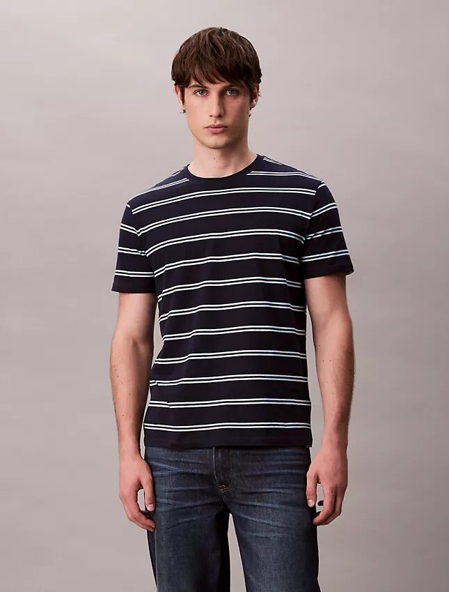 Tricou cu guler rotund și dungi Liquid Touch Tricou cu guler rotund și dungi Liquid Touch