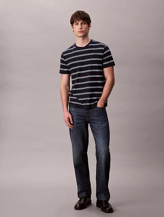 Tricou cu guler rotund și dungi Liquid Touch Tricou cu guler rotund și dungi Liquid Touch