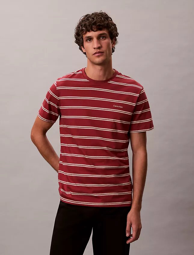 Tricou cu guler rotund și dungi Liquid Touch Tricou cu guler rotund și dungi Liquid Touch