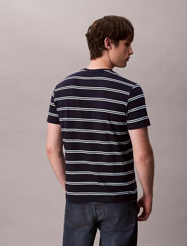 Tricou cu guler rotund și dungi Liquid Touch Tricou cu guler rotund și dungi Liquid Touch