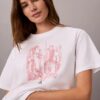 Tricou cu guler rotund și imprimeu urban