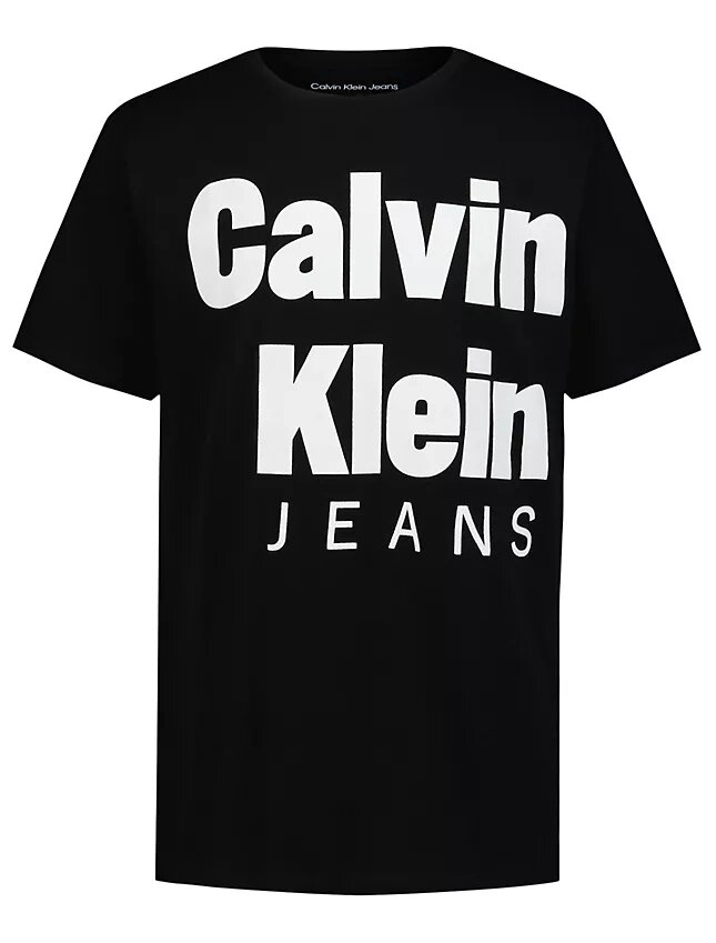 Tricou cu guler rotund și logo Ckj îndrăzneț pentru băieți Tricou cu guler rotund și logo Ckj îndrăzneț pentru băieți