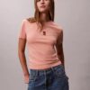 Tricou cu guler rotund și logo Monogram