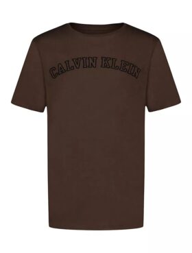 Tricou cu guler rotund și logo stencil pentru băieți