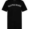 Tricou cu guler rotund și logo stencil pentru băieți