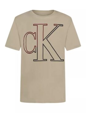 Tricou cu guler rotund și monogramă supradimensionată pentru băieți