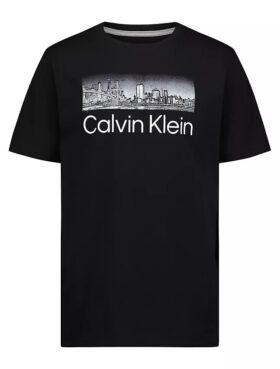 Tricou cu imprimeu grafic cu orizontul orașului New York pentru băieți