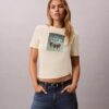 Tricou cu logo grafic cu palmier Tricou cu logo grafic cu palmier