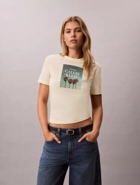 Tricou cu logo grafic cu palmier