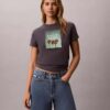 Tricou cu logo grafic cu palmier Tricou cu logo grafic cu palmier