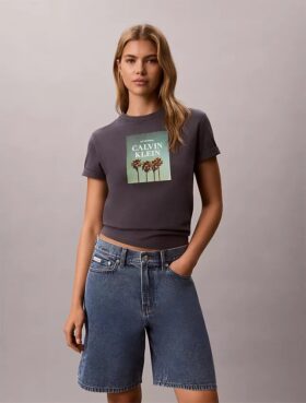 Tricou cu logo grafic cu palmier