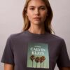 Tricou cu logo grafic cu palmier Tricou cu logo grafic cu palmier