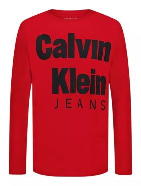 Tricou cu mâneci lungi și logo Ckj îndrăzneț pentru băieți