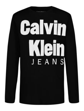 Tricou cu mâneci lungi și logo Ckj îndrăzneț pentru băieți