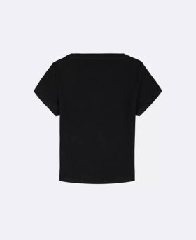 Tricou cu nervuri pentru fete, cu etichetă Monologo
