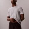 Tricou de dormit cu guler rotund din piqué