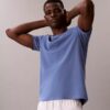 Tricou de dormit cu guler rotund din piqué