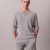 Tricou de dormit Henley din tricot waffle