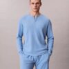Tricou de dormit Henley din tricot waffle