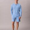 Tricou de dormit Henley din tricot waffle