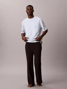 Tricou de dormit Icon din bumbac Cotton Stretch cu monogramă