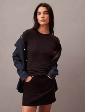 Tricou din bumbac cu nervuri