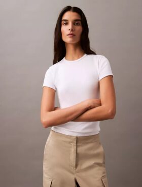 Tricou din bumbac cu nervuri