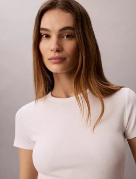 Tricou din bumbac cu nervuri