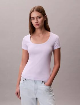 Tricou din bumbac cu nervuri