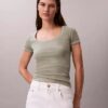 Tricou din bumbac cu nervuri Tricou din bumbac cu nervuri