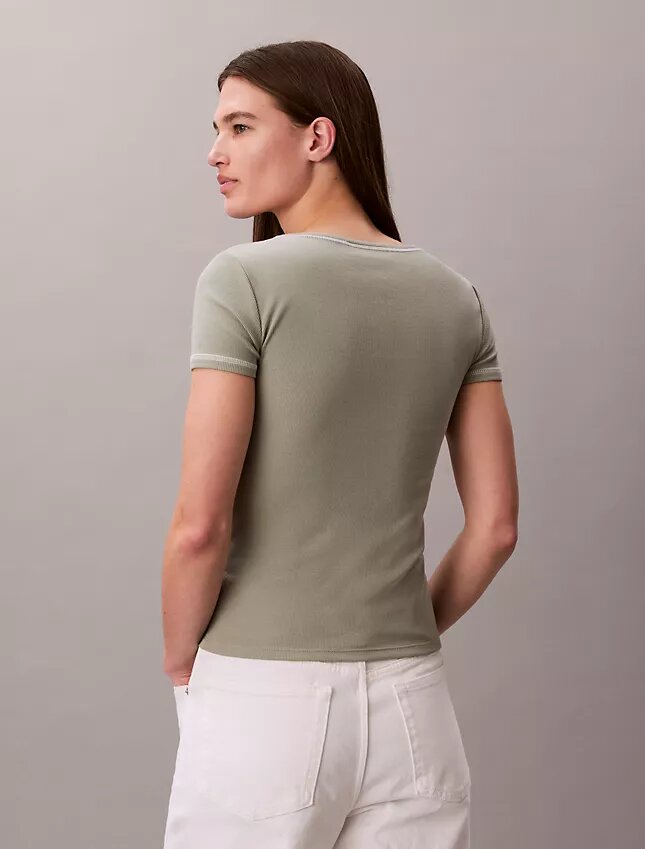 Tricou din bumbac cu nervuri Tricou din bumbac cu nervuri