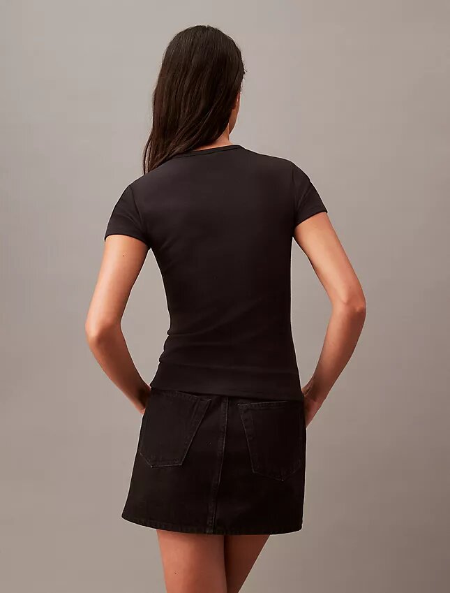 Tricou din bumbac cu nervuri Tricou din bumbac cu nervuri
