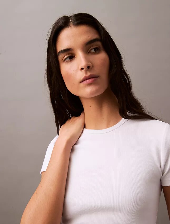 Tricou din bumbac cu nervuri Tricou din bumbac cu nervuri