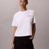 Tricou drept cu imprimeu grafic Calvin Klein în stil cursiv Tricou drept cu imprimeu grafic Calvin Klein în stil cursiv