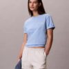 Tricou drept cu imprimeu grafic Calvin Klein în stil cursiv Tricou drept cu imprimeu grafic Calvin Klein în stil cursiv